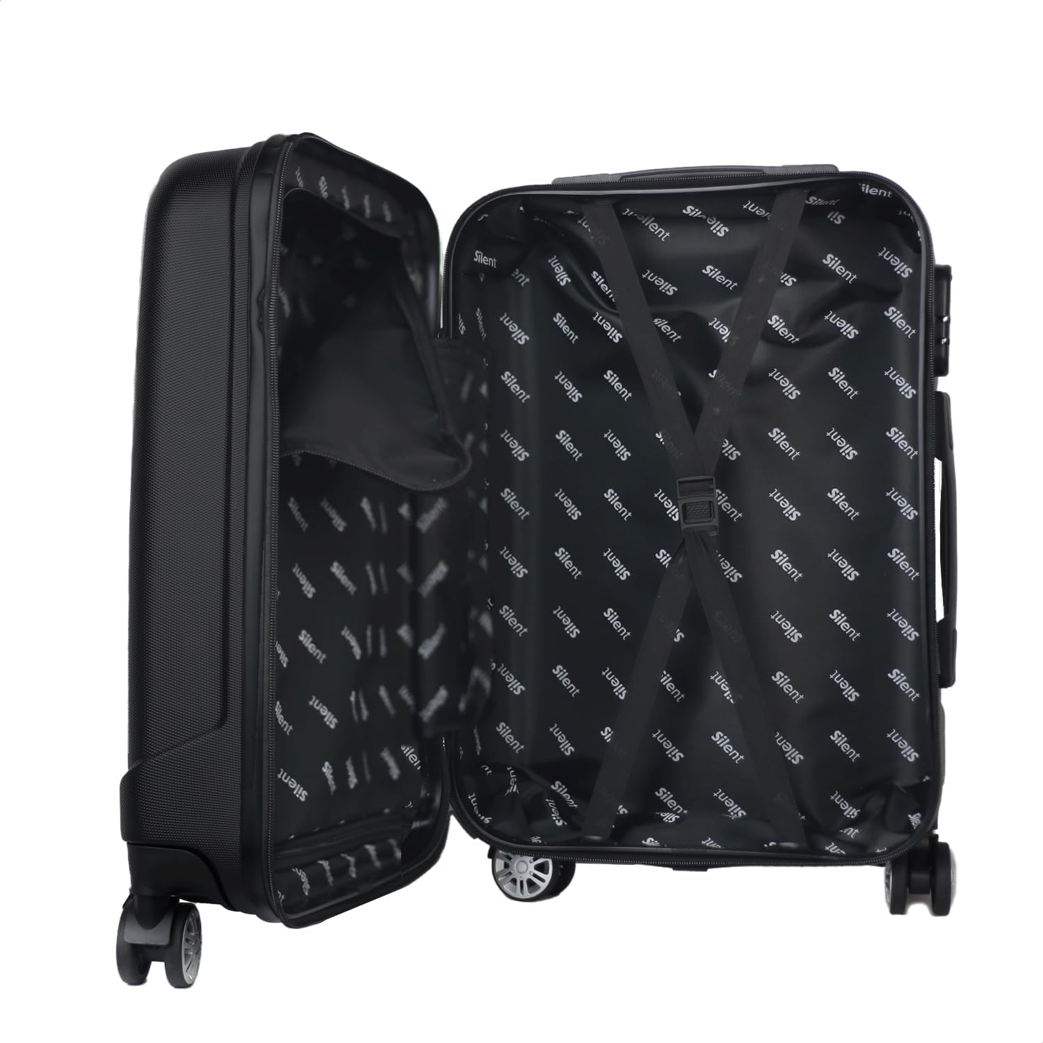 Mala de Viagem de Bordo Silent Noronha 10kg - Padrão ANAC | Rígida em ABS | 4 Rodas Duplas 360° | Cadeado Numérico Integrado | Leve e Resistente (Cor Preto) - Imagem 7