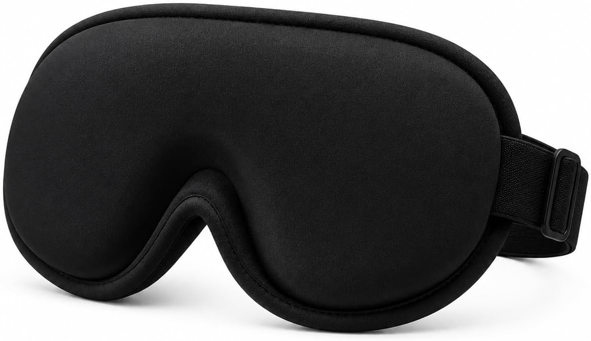 Máscara de Dormir Blackout 3D Anatômica com Ajuste Confortável – Bloqueio Total de Luz, Leve, Macia e Respirável para Sono Profundo, Viagens, Meditação e Relaxamento