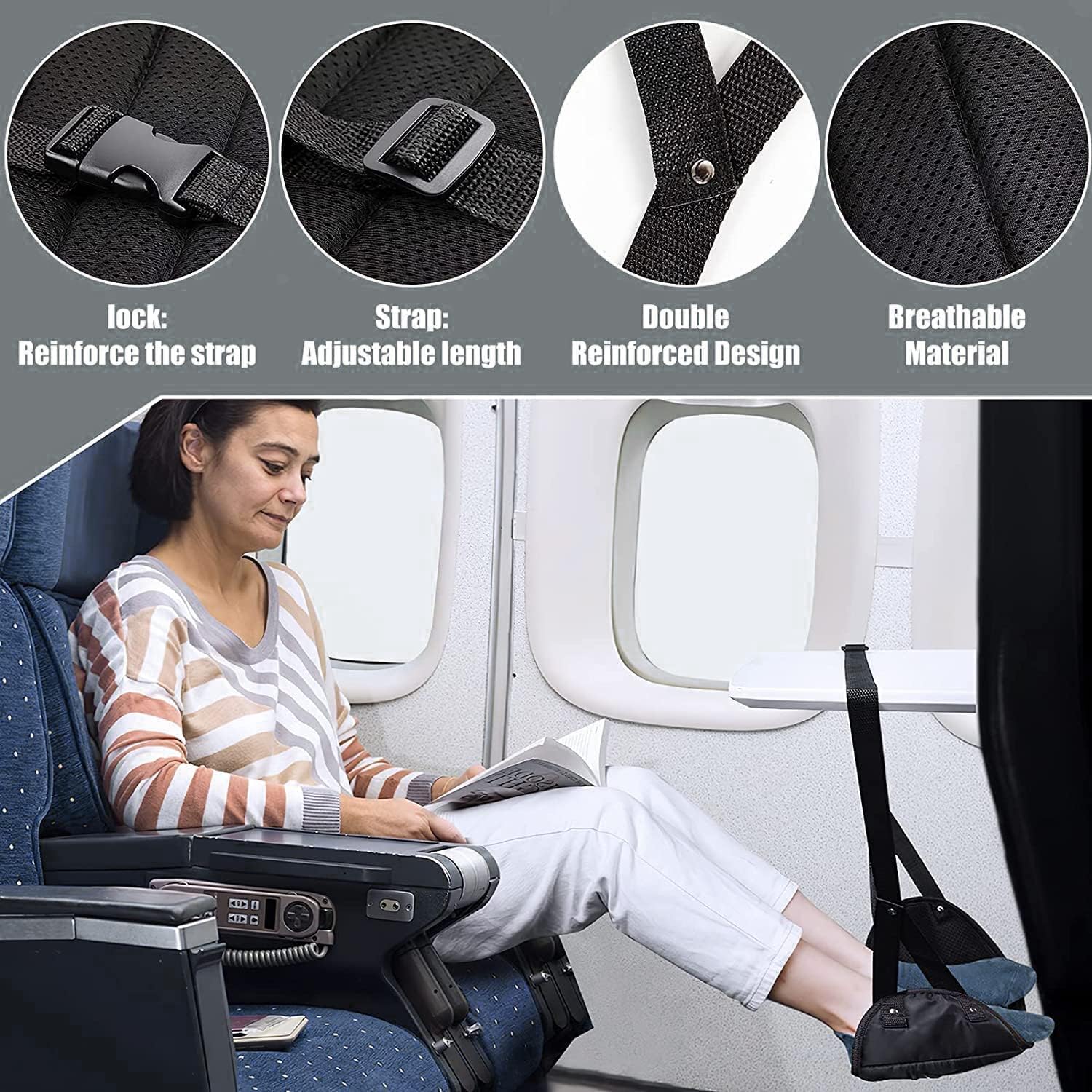 Rede para pés de avião 2 em 1 (preto) - Imagem 4