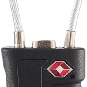 Cadeado com Segredo TSA 3 Dígitos para Mala de Viagem Mochila e Armário de Academia, Trava de Segurança em Aço Reforçado, Cor Preto (Preto)