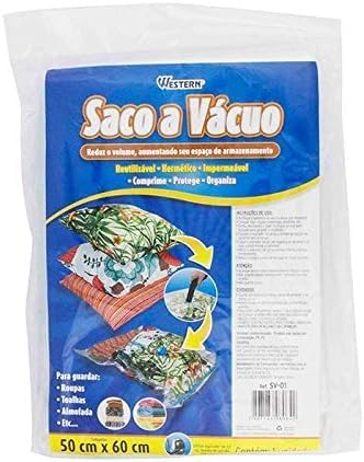 Kit 10 Saco a Vácuo Roupa Viagem 50 x 60 cm Western + Bomba - Imagem 5