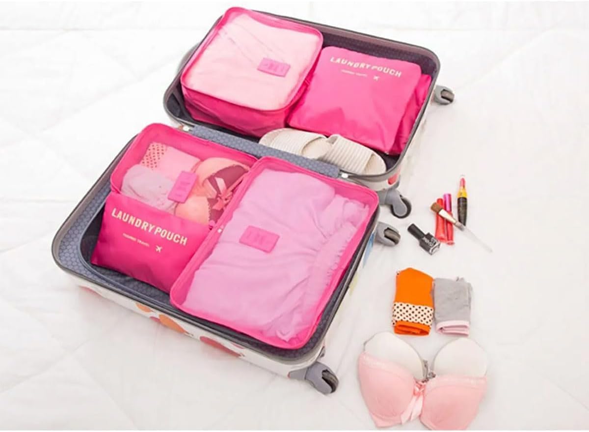 Kit Organizador de Mala de Viagem Prático 6 Peças Necessaires para Roupas, Maquiagens,cuecas calcinhas e meias Bagagen-Lene (Azul Turquesa) - Imagem 2