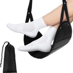 Rede de apoio para os pés para viagens de avião Rede de apoio para os pés perfeita para viagens de avião Cabide confortável para os pés (Preto)