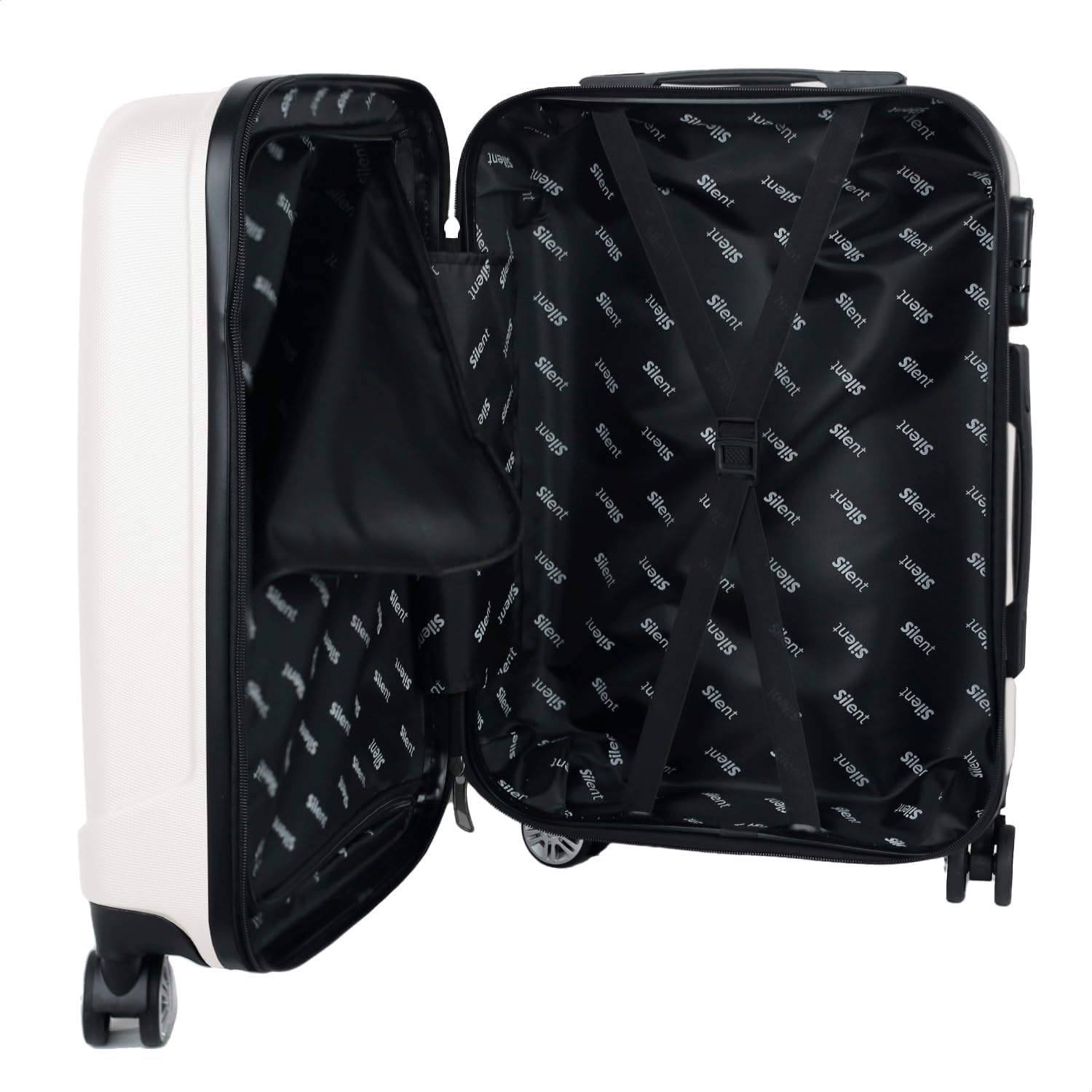 Mala de Viagem de Bordo Silent Noronha 10kg - Padrão ANAC | Rígida em ABS | 4 Rodas Duplas 360° | Cadeado Numérico Integrado | Leve e Resistente (Branco) - Imagem 8
