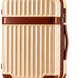 Mala de Bordo Premium 10kg ANAC com Rodas Duplas 360° e Cadeado TSA AntiFurto Rígida Leve Resistente Elegante para Viagens Curtas Avião e Bagagem de Mão Executiva (Champagne)
