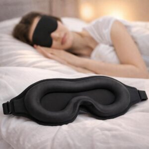 Máscara de Dormir Premium 3D Blackout Total Conforto Anatômico Tapa Olho Ajustável Para Sono Profundo Viagem Descanso Bloqueio De Luz