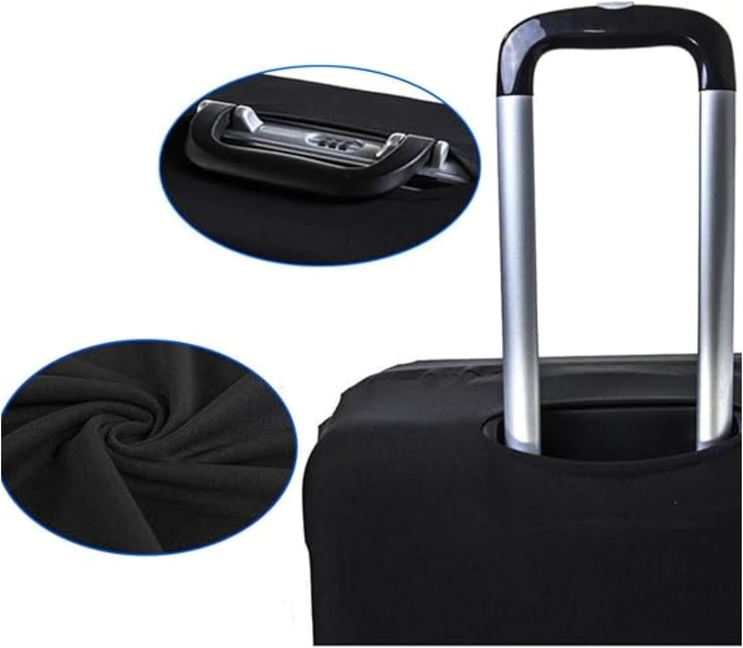 Capa Protetora para Mala de Bordo Viagem, 10kg Elástica, Resistente Anti-Risco Tamanho P Alt 47-50Cm Larg 32-35Cm Prof 20-23Cm (Preta) - Imagem 4