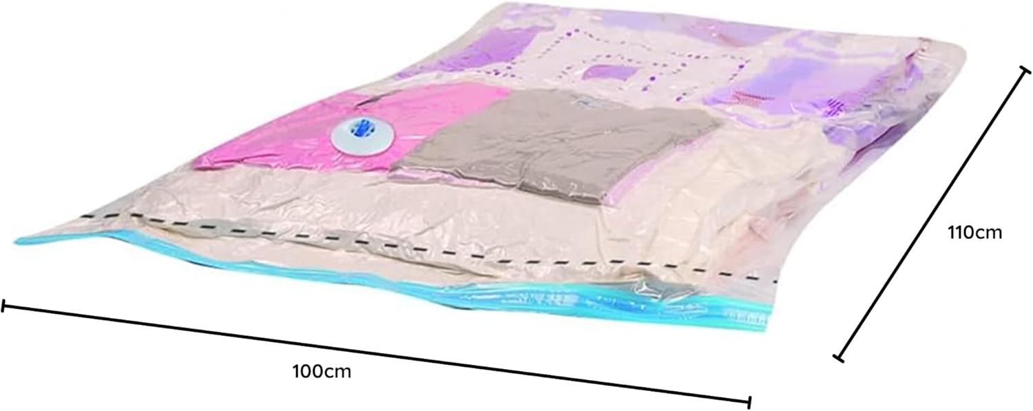 Ordene - Saco Plástico à Vácuo para Armazenamento, Tamanho Jumbo (110 x 100cm), Cor Transparente, Linha Vac Bag - Imagem 3