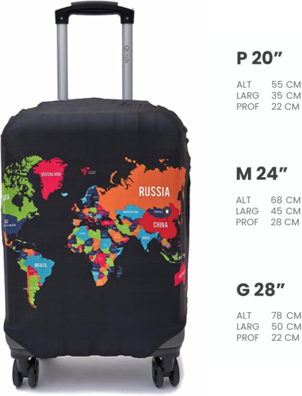 Capa Protetora para Mala de Viagem, Resistente Anti-Risco (Mundi, Pequeno) - Imagem 2