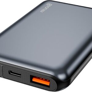 Geonav Power Bank, Carregador Portátil Universal 10.000mAh, USB-A (até 18W) + USB-C (até 20W), Compacto, Carregamento Rápido, Pass Through, Led Indicador de Bateria, PB10K20WSG, Cinza espacial