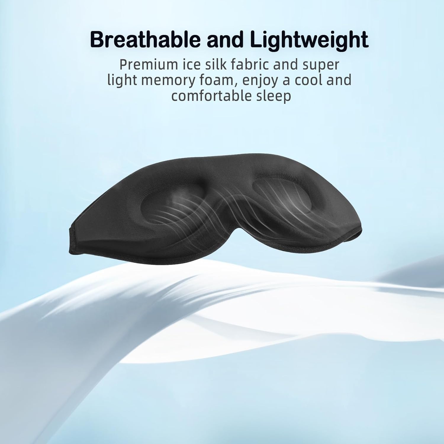 LitBear Máscara de dormir para mulheres e homens que dormem de lado, máscara de olho para bloquear a luz do sono, máscara de dormir com contorno 3D, máscara de dormir macia e respirável com alça - Imagem 5