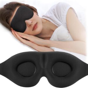 Máscara de dormir 3D, máscara para dormir para mulheres e homens, venda noturna com bojo contornado, cobertura luxuosa para os olhos com bloqueio de luz, sombra moldada com alça ajustável