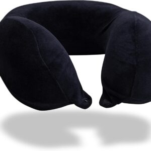 Travesseiro de pescoço para viagem Nasa Voyage Premium Ergonômico Preto Nap