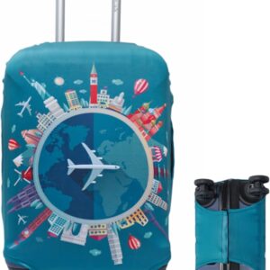 Capa Protetora para Mala de Viagem, Resistente Anti-Risco (Airplane, Médio)