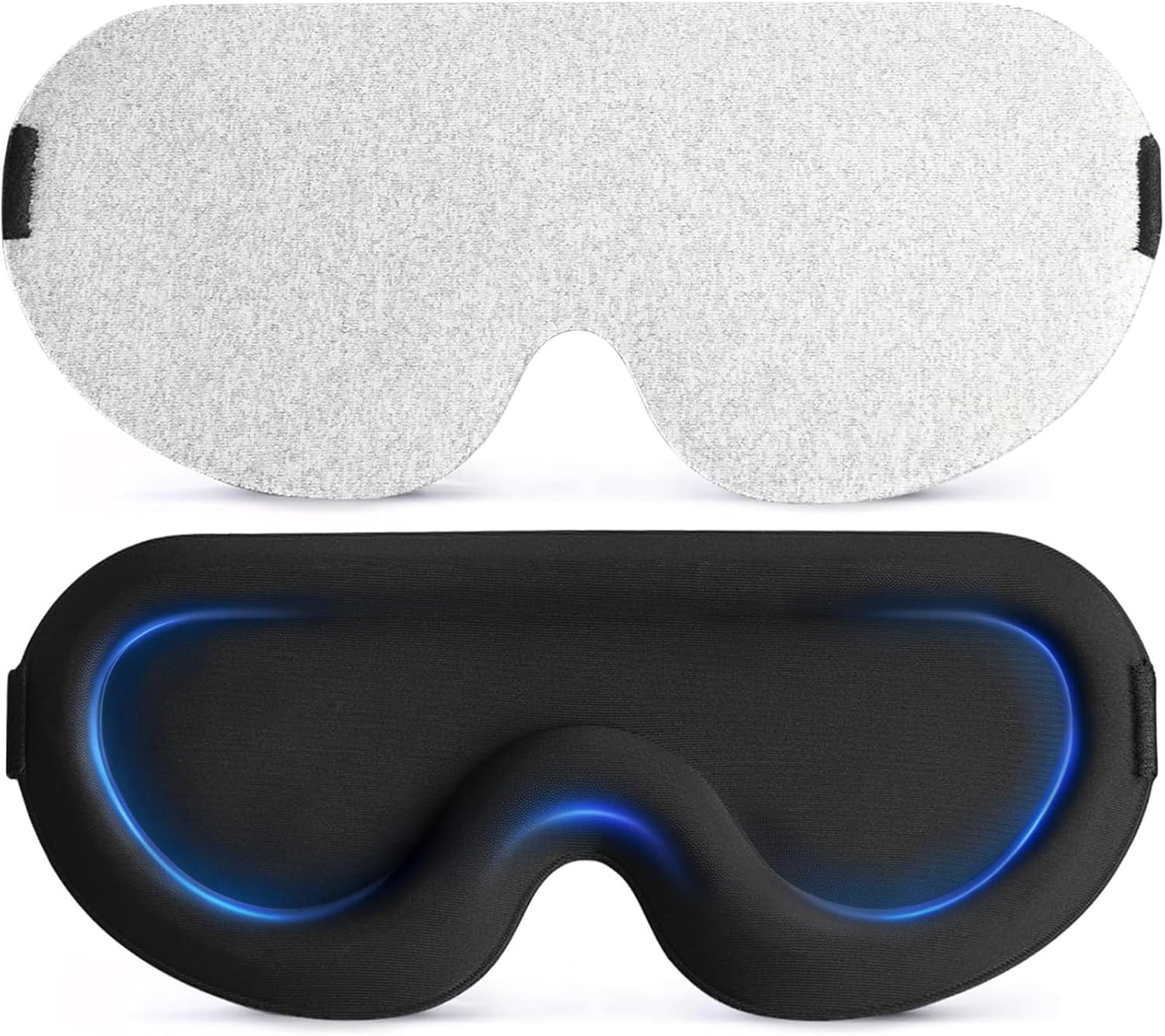 Máscara de Dormir Luxuosa 3D Unissex - Perfeita para Quem Dorme de Lado, Design Ergonômico Patenteado 100% Sem Pressão & Bloqueio Total de Luz, Tapa Olho com Alça Ajustável Fácil, para Viagens e Uso Doméstico, Cobertor Ocular Noturno(Cinza)