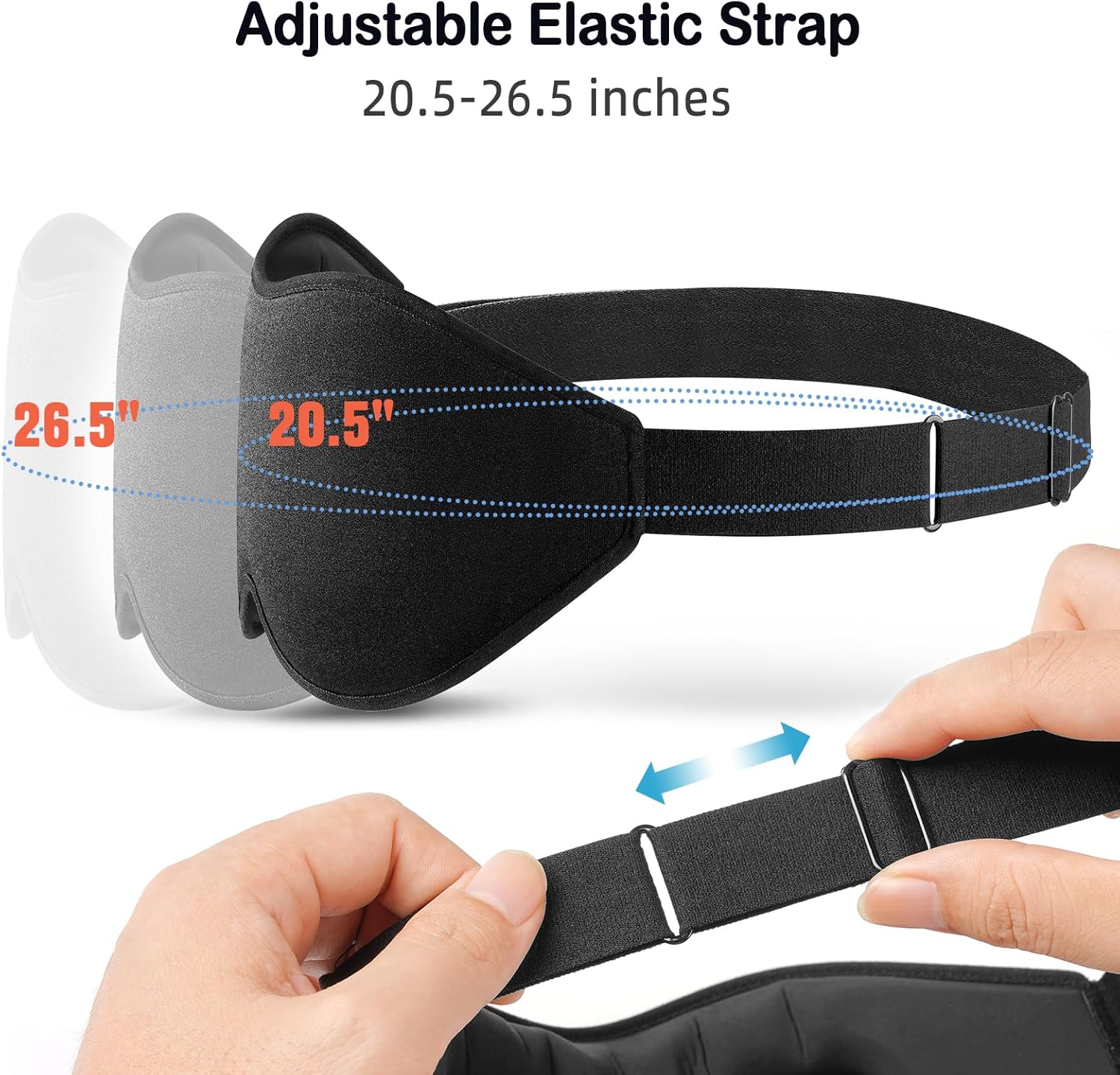LitBear Máscara de dormir para mulheres e homens que dormem de lado, máscara de olho para bloquear a luz do sono, máscara de dormir com contorno 3D, máscara de dormir macia e respirável com alça - Imagem 6