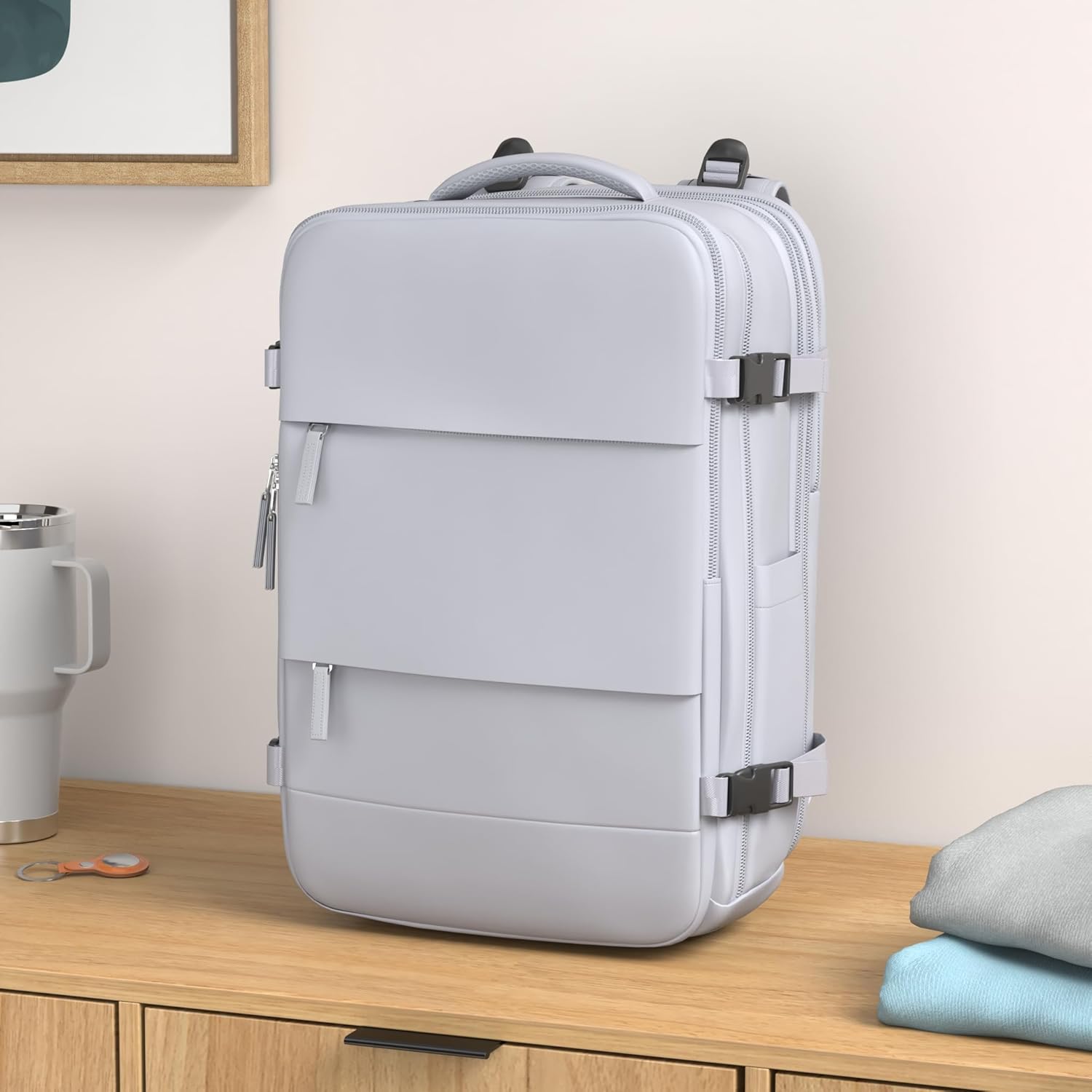 Mochila de viagem coofay casual e versátil, Cinza A, Expandable, Mochilas de viagem - Imagem 2
