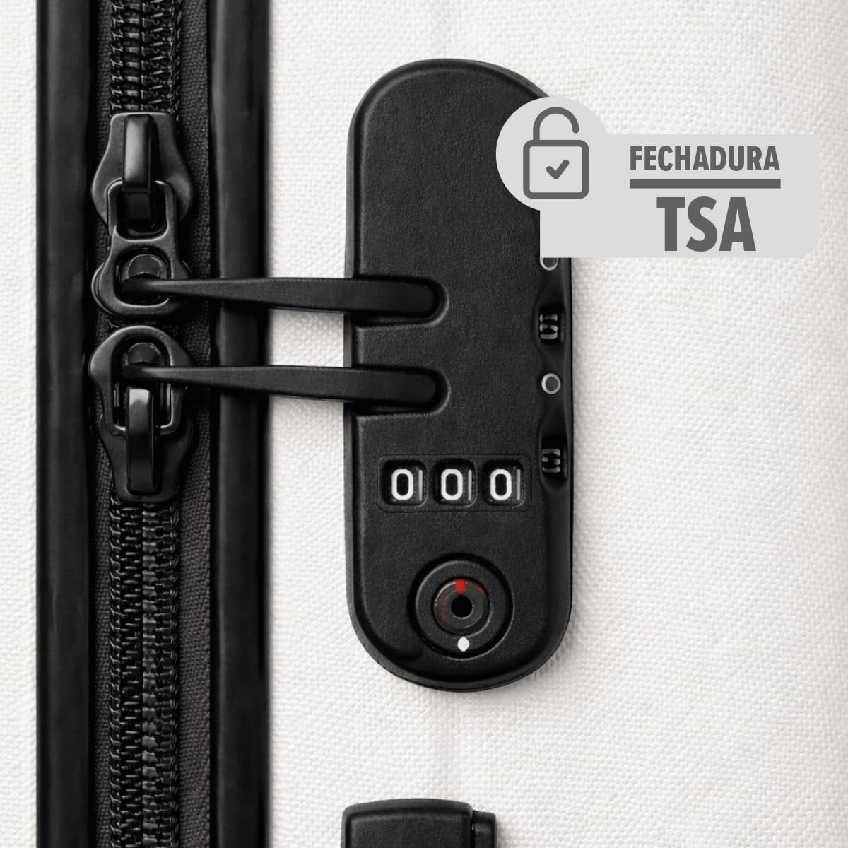 Kit Mala de Bordo Silent Ipanema + Frasqueira - Padrão ANAC | Rígida em ABS | 4 Rodas Duplas 360° | Cadeado Numérico Integrado | Leve e Resistente (Branco) - Imagem 6