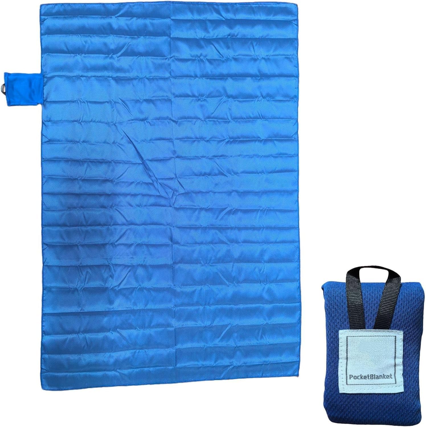 Cobertor compacto de bolso – Tapete externo impermeável 150 x 109 cm, tamanho dobrável de 13 cm, azul - Imagem 2