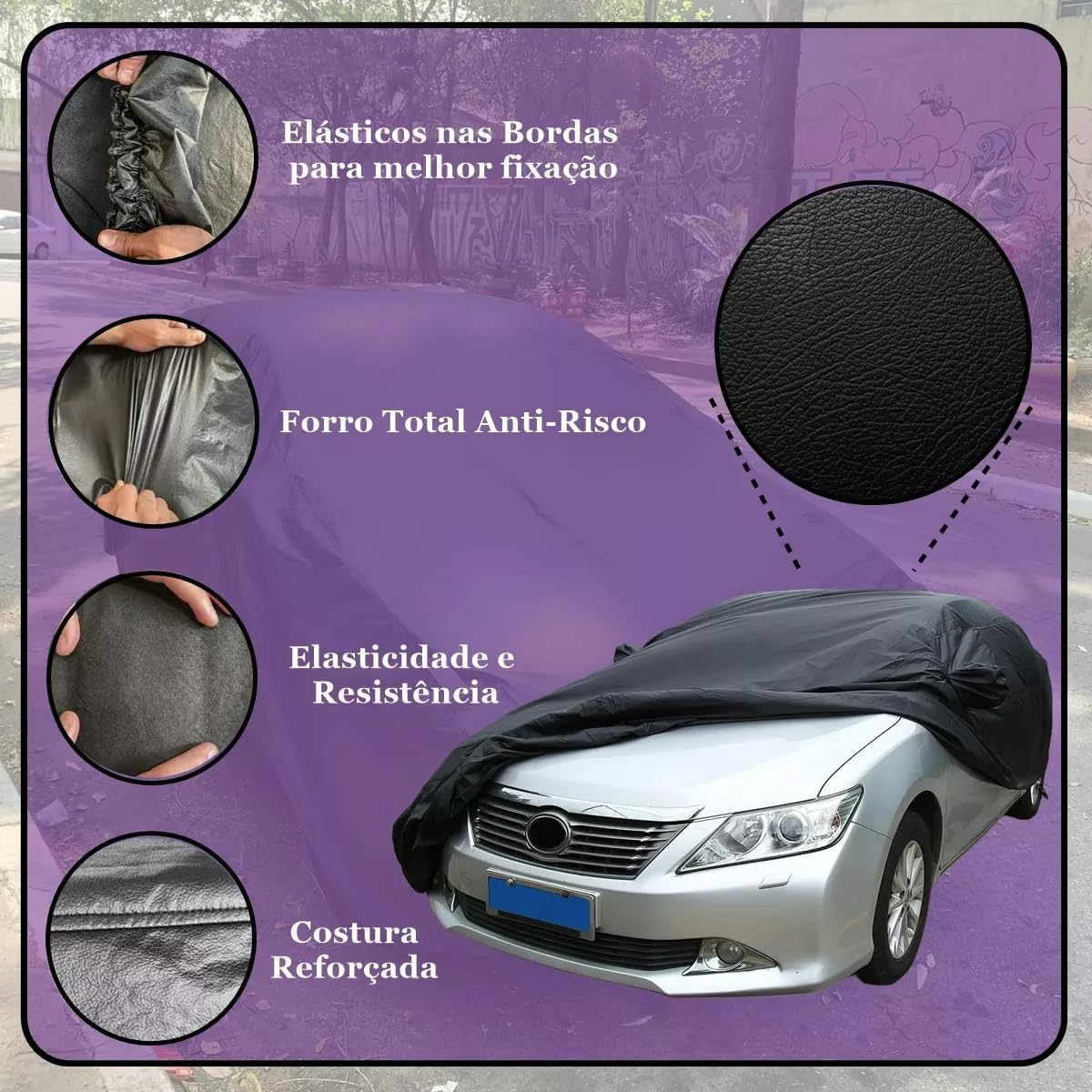 Capa Protetora Cobrir Carro em Couro 100% Forrada Impermável Não Risca Compatível Com (Onix Sedan.) - Imagem 2