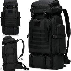 Mochila de Viagem 80L Impermeável para Camping e Trilha, Mochila Esportiva Grande Multifuncional com Compartimentos Amplos, Alças Confortáveis e Suporte para Equipamentos Outdoor, Camuflado