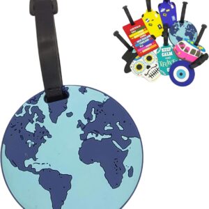 Identificador De Mala De Viagem Tag de Bagagem Avião Férias Etiqueta Silicone Premium (TAG14 Mundo)