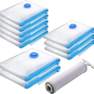 Kit 10 Sacos a Vácuo com Bomba Manual Organizadores para Mala Roupas Viagem Cobertores Guarda Roupa