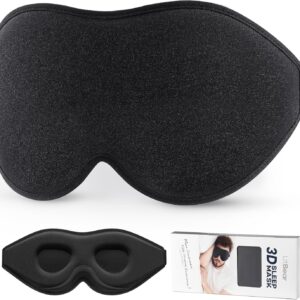 LitBear Máscara de dormir para mulheres e homens que dormem de lado, máscara de olho para bloquear a luz do sono, máscara de dormir com contorno 3D, máscara de dormir macia e respirável com alça