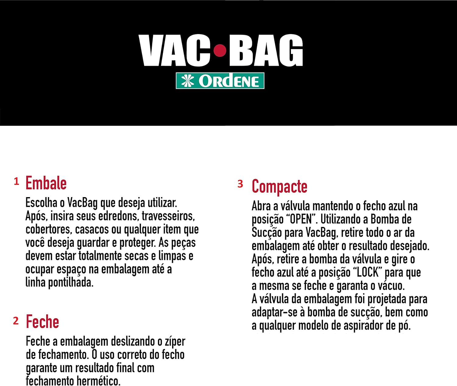Ordene - Conjunto de Sacos à Vácuo para Armazenamento, Contém 4 Sacos Médios (45 cmx65 cm) + Bomba Plástica, Linha Vac Bag - Imagem 12