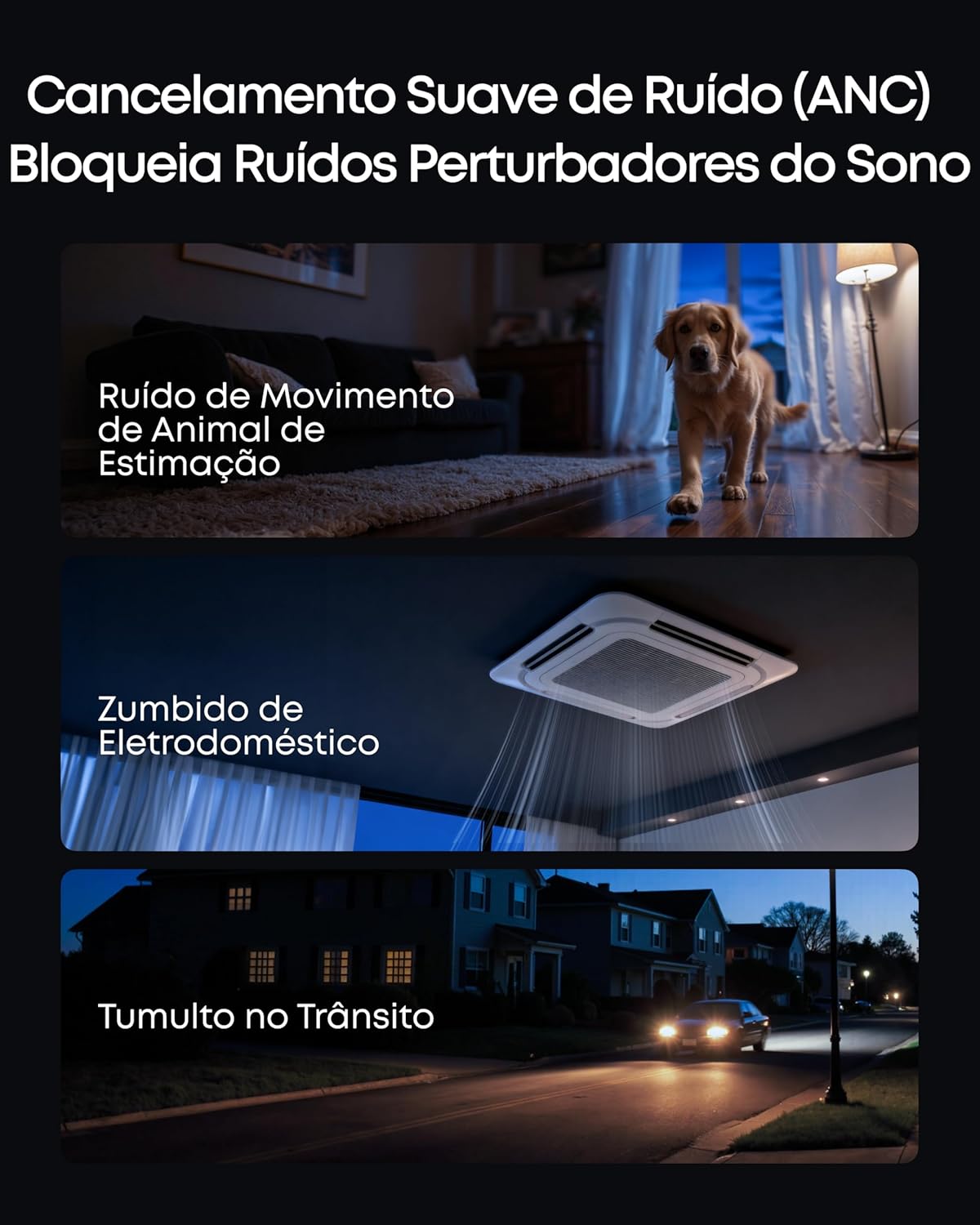 soundcore Sleep A30 da Anker Fone de Ouvido Bluetooth Inteligentes com Cancelamento de Ruído Ativo, Sistema de Mascaramento de Ronco Adaptativo, Ultraconforto para Quem Dorme de Lado, 45h de Bateria - Imagem 3