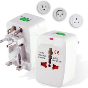 Kit 2 Adaptador Tomada Universal EUA Acessórios para Viagem Europa Americana para Brasileira Viagem Internacional Bivolt Compatível Com Estados Unidos Europa Inglaterra Padrão Internacional