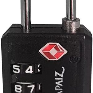 Cadeado Com Segredo Numérico 3 Dígitos Tsa Zamac 30pl Papaiz (Preto)