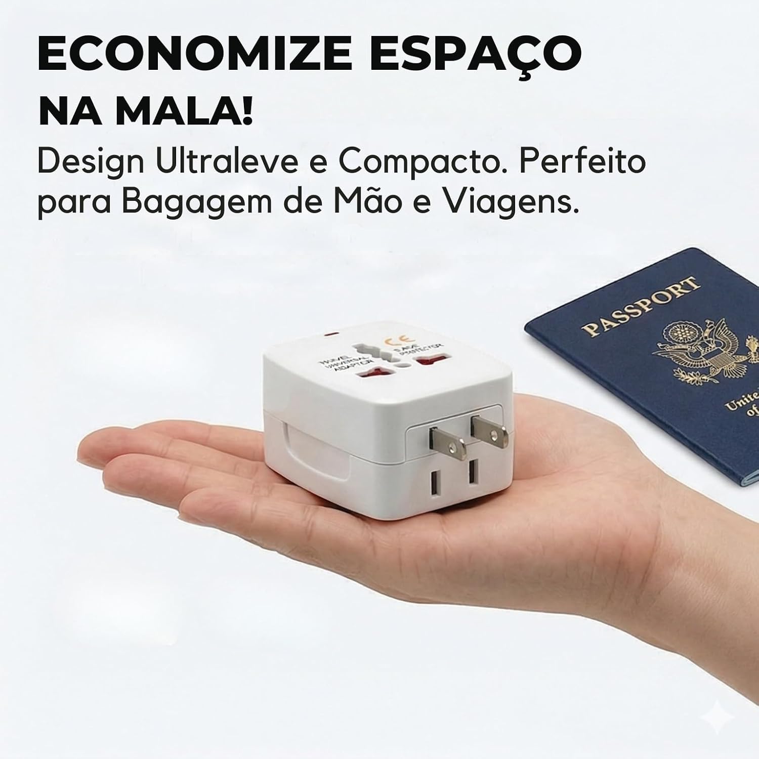 Adaptador Universal de Tomada para Viagem – Padrão Internacional, Compatível com Europa, EUA, UK, Ásia e Mais de 150 Países, Bivolt, 3 Pinos, Portátil, Ajustável e com Trava de Segurança Premium - Imagem 4