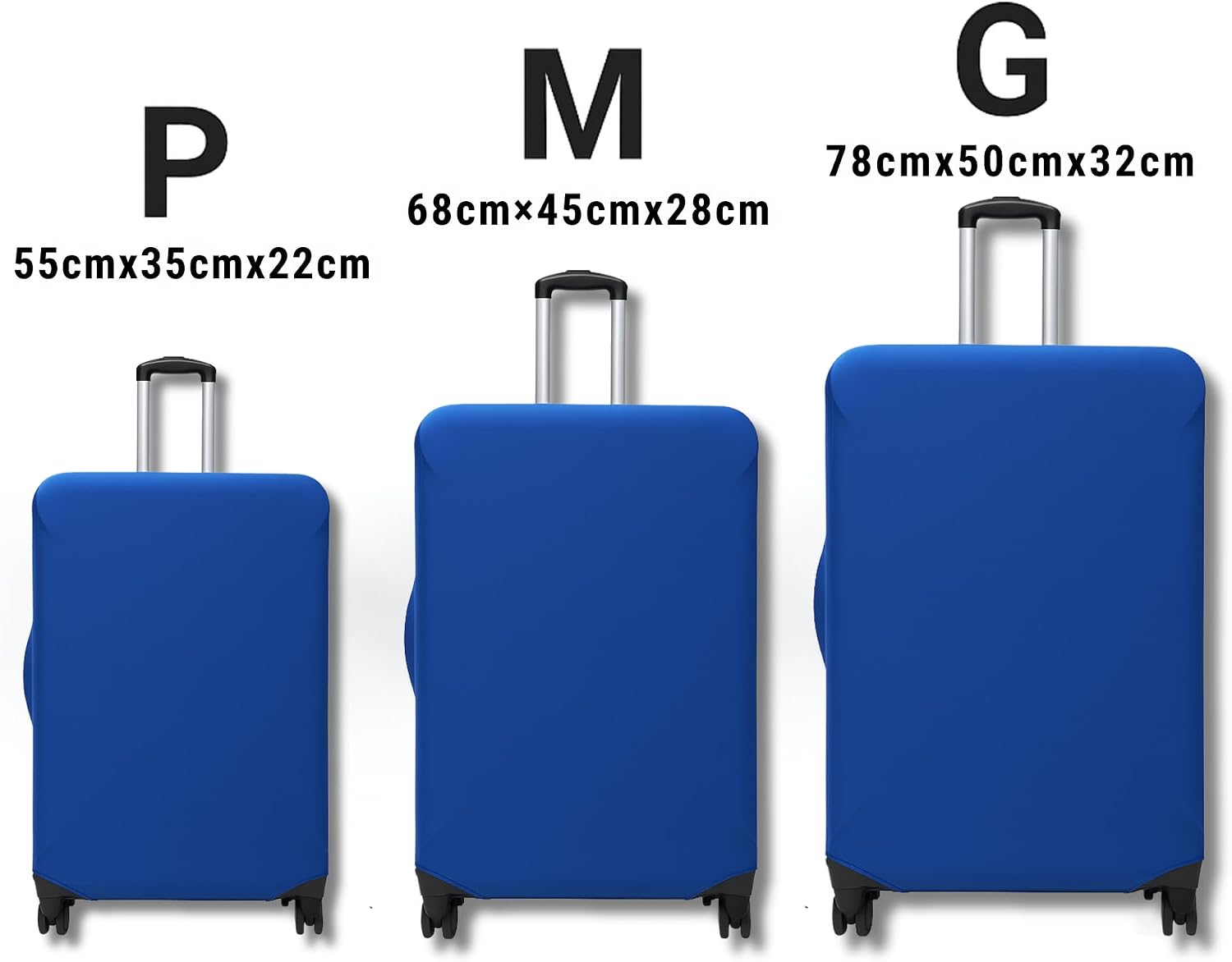 Capa Protetora para Mala de Viagem, Resistente Anti-Risco (Azul, médio) - Imagem 2