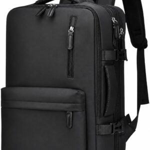 Mochila de Viagem Expansível Impermeável 40L, Compartimento para Notebook até 17”, Bagagem de Mão, Antifurto, USB Externa, Ideal para Avião, Trabalho e Viagens Curtas