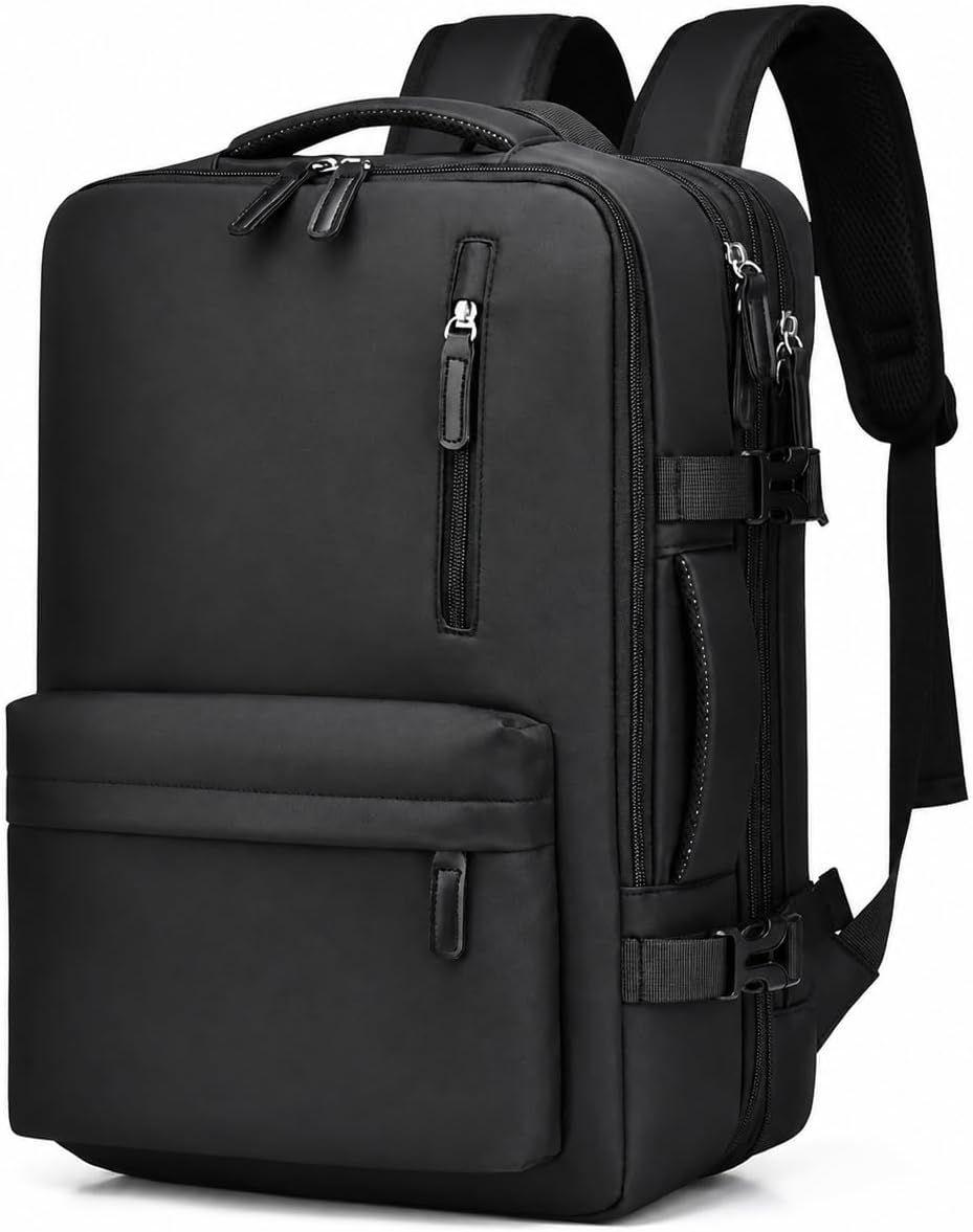 Mochila de Viagem Expansível Impermeável 40L, Compartimento para Notebook até 17”, Bagagem de Mão, Antifurto, USB Externa, Ideal para Avião, Trabalho e Viagens Curtas