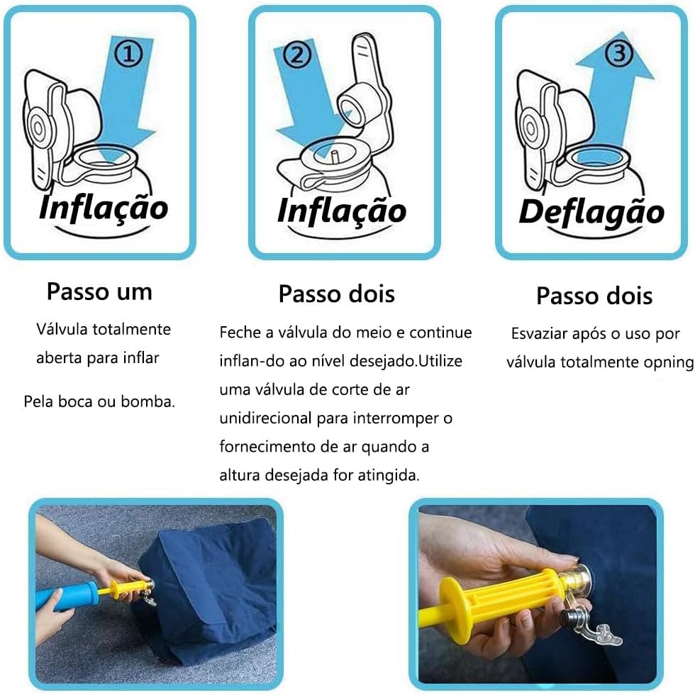 Apoio Inflável Pé Avião Viagem Almofada Criança Travesseira (Cinza) - Imagem 2