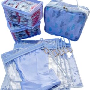 Kit 6 Saquinhos Bebe Organizador Mala Maternidade TAG + 3 Nécessaires Porta Fraldas Remédio Higiene. (Branco)