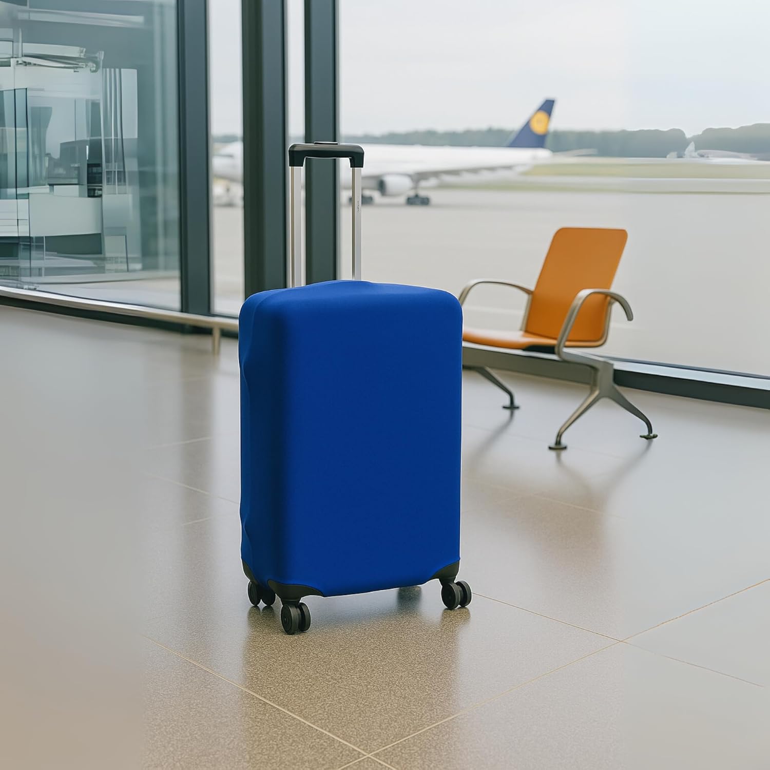 Capa Protetora para Mala de Viagem, Resistente Anti-Risco (Azul, médio) - Imagem 4