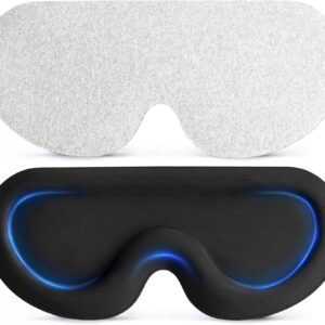 Máscara de Dormir Luxuosa 3D Unissex - Perfeita para Quem Dorme de Lado, Design Ergonômico Patenteado 100% Sem Pressão & Bloqueio Total de Luz, Tapa Olho com Alça Ajustável Fácil, para Viagens e Uso Doméstico, Cobertor Ocular Noturno(Cinza)