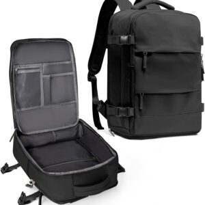 Mochila de viagem coowoz unissex, grande, mala de mão, mochila para trilha, Preto, Large