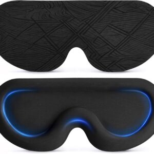 Máscara de Dormir Luxuosa 3D Unissex - Perfeita para Quem Dorme de Lado, Design Ergonômico Patenteado 100% Sem Pressão & Bloqueio Total de Luz, Tapa Olho com Alça Ajustável Fácil, para Viagens e Uso Doméstico, Cobertor Ocular Noturno(Preto)