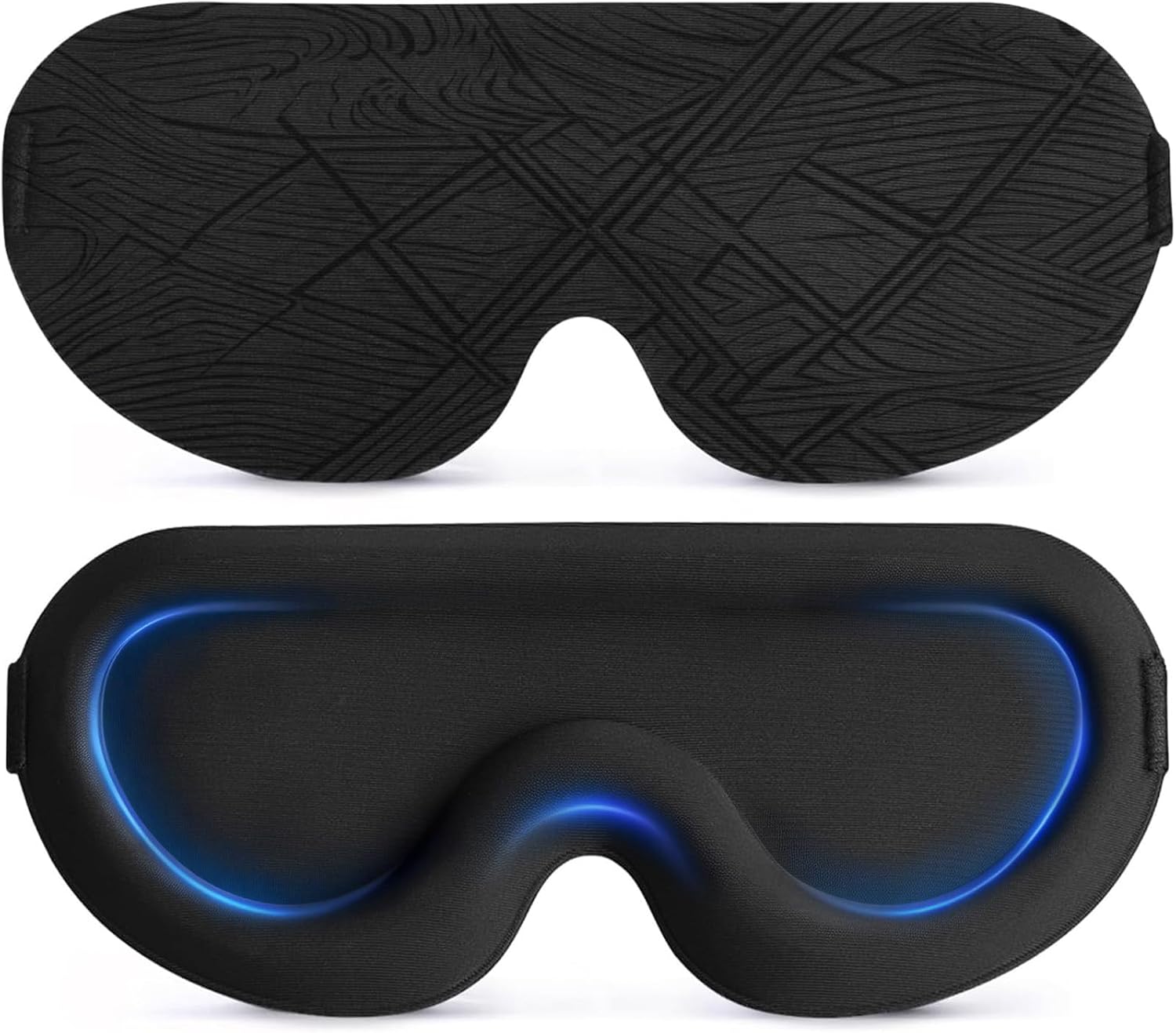 Máscara de Dormir Luxuosa 3D Unissex - Perfeita para Quem Dorme de Lado, Design Ergonômico Patenteado 100% Sem Pressão & Bloqueio Total de Luz, Tapa Olho com Alça Ajustável Fácil, para Viagens e Uso Doméstico, Cobertor Ocular Noturno(Preto)