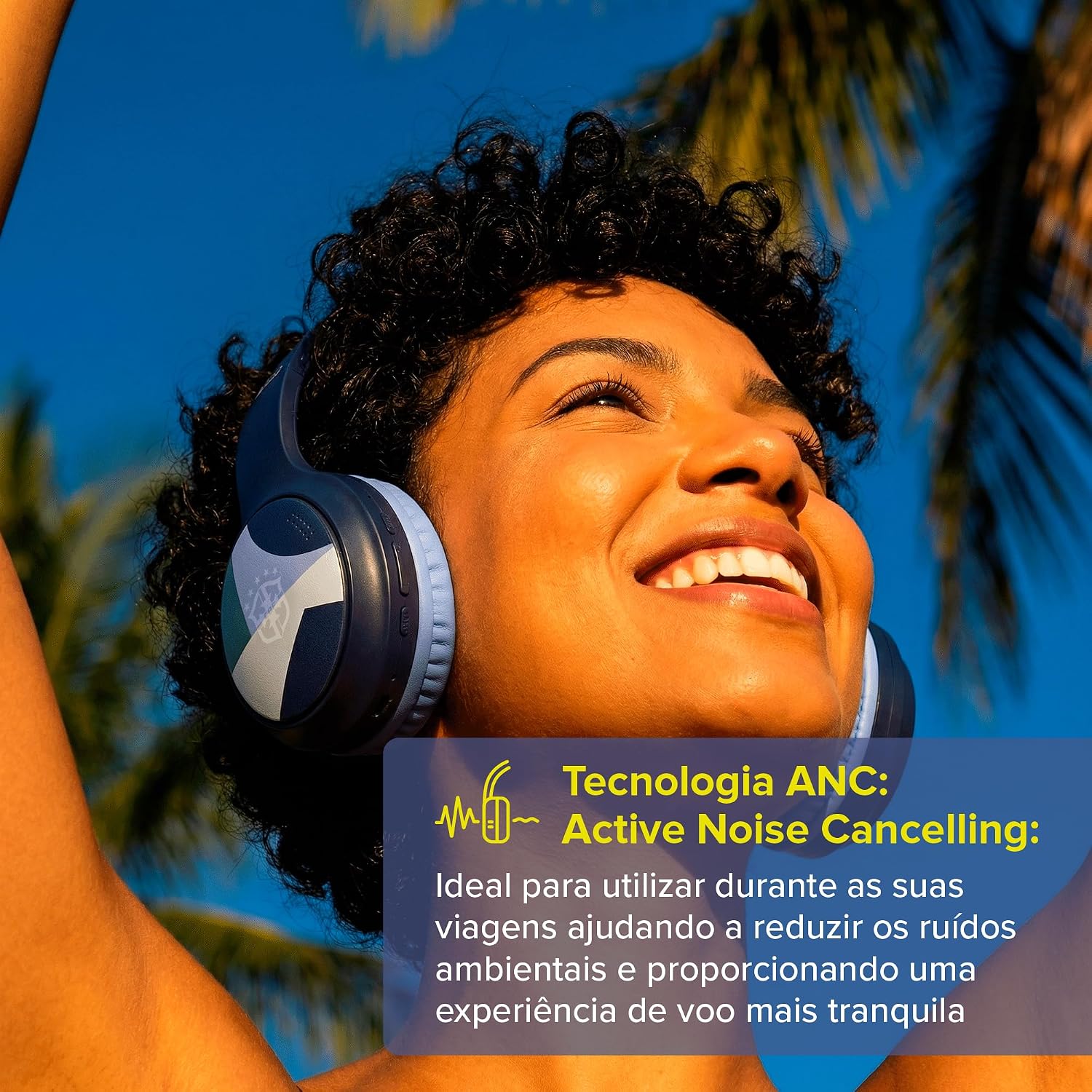 Headphone Bluetooth i2GO CBF Bass 560 com Cancelamento de Ruído Ativo ANC 33h de Bateria - Imagem 2