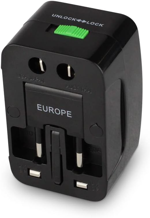 Gshield Adaptador Universal de Tomada para Viagem Bivolt Padrão Internacional 3 Pinos, Tank Preto - Imagem 5