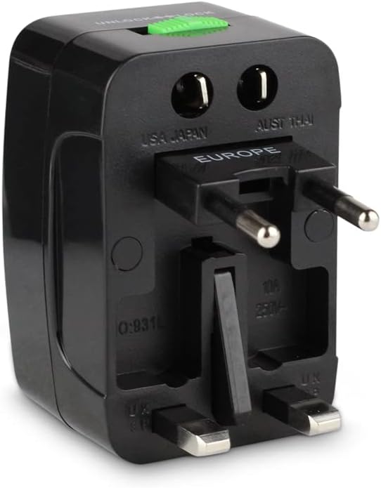 Gshield Adaptador Universal de Tomada para Viagem Bivolt Padrão Internacional 3 Pinos, Tank Preto - Imagem 3