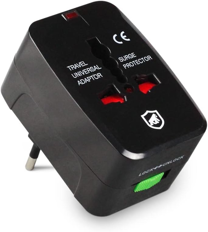 Gshield Adaptador Universal de Tomada para Viagem Bivolt Padrão Internacional 3 Pinos, Tank Preto - Imagem 6