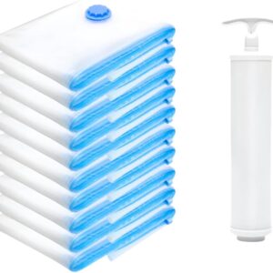 Kit 10 Sacos a Vácuo Premium para Roupas, 50x60cm, com Bomba Manual, Organizador para Mala e Viagem (11)