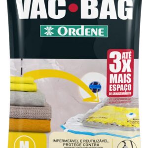 Ordene - Saco Plástico à Vácuo para Armazenamento, Tamanho Médio, Cor Transparente, Linha Vac Bag
