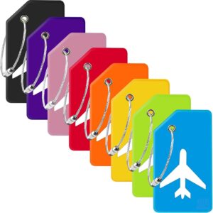 Pacote com 8 etiquetas de silicone para bagagem, bolsa escolar, mala de mão, etiqueta de instrumento da Gostwo (01 cores mistas)